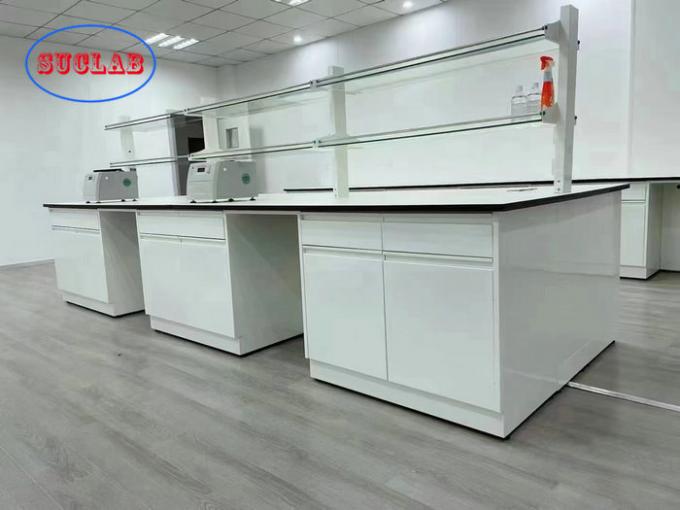 Chemistry Lab Bench Phenolic Resin Worktop And Steel Frame Casework For ...