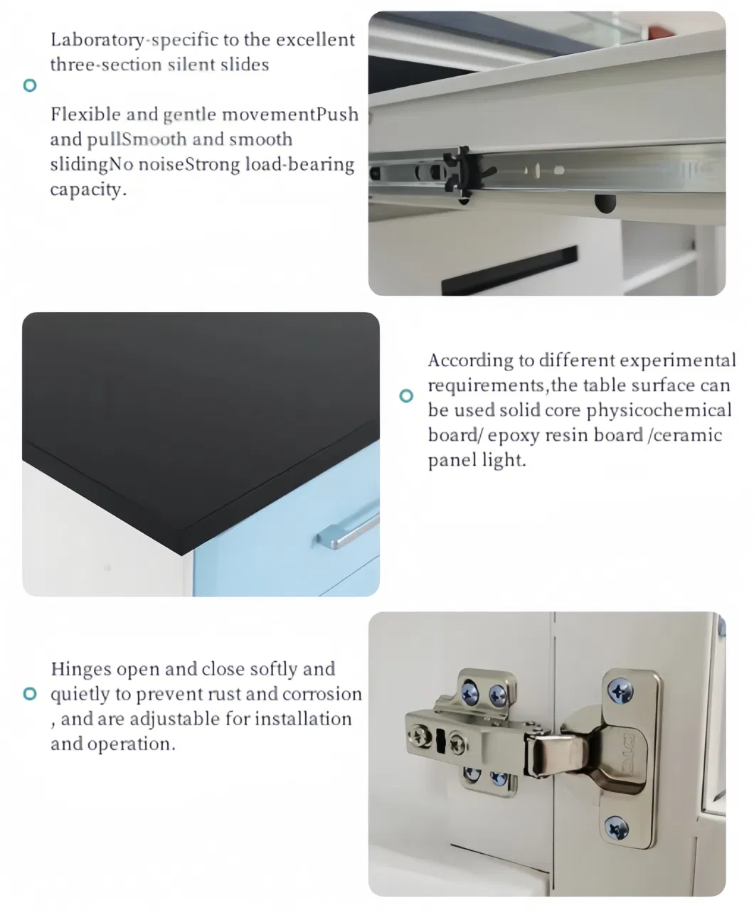 Phenolic Resin Or Epoxy Resin Lab Benches Manufacturers With DTC105 DEG Hinges 1