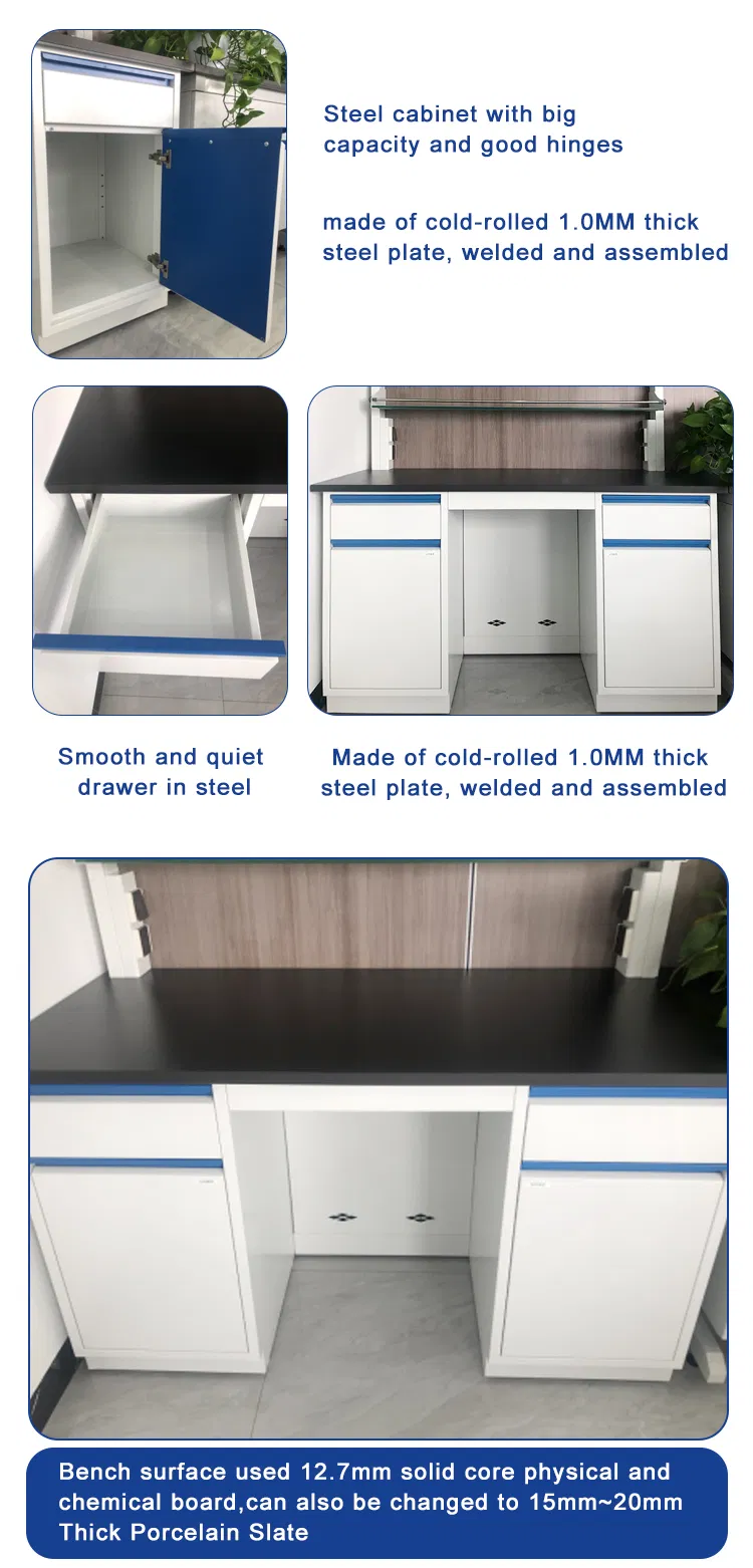 Phenolic Resin Worktop Laboratory Furnitures Cost  Nonwelded Linear Handle Ceramic Sink Lab Bench With DTC Rail 2