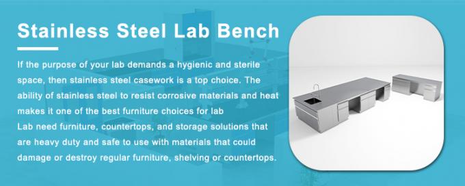 School Stainless Steel Lab Bench Floor Mounted Alkali Resistant 1