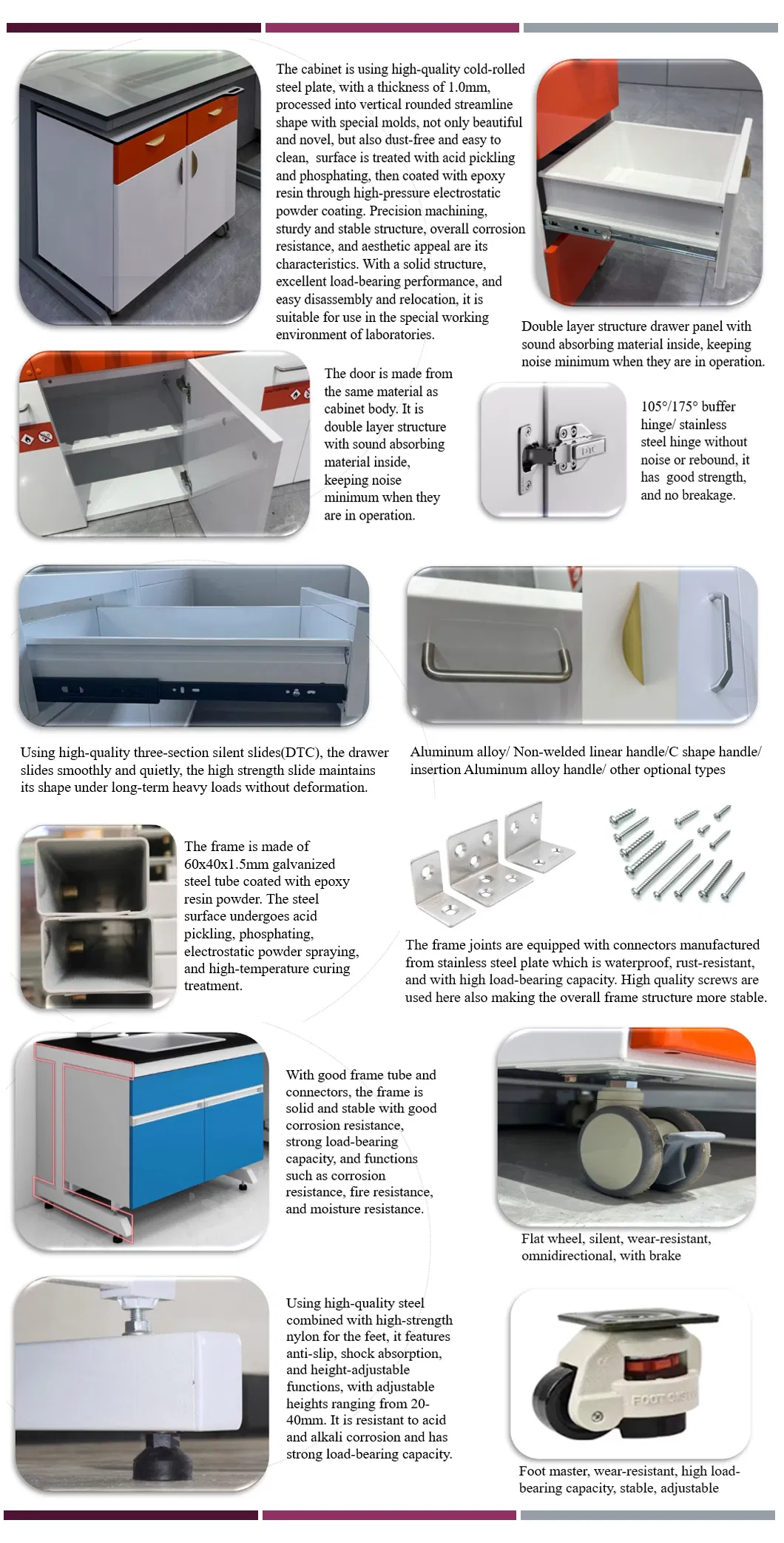 Grey Chemistry Laboratory Furniture Manufaturers Well-Designed Lab Workbench Solution 2