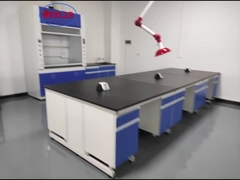 Science Wood Lab Furniture Bench All Steel Frame For Chemical Laboratory