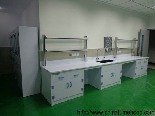 Professional Chemistry Lab Furniture , PP Lab Island Bench With Sink / Faucets