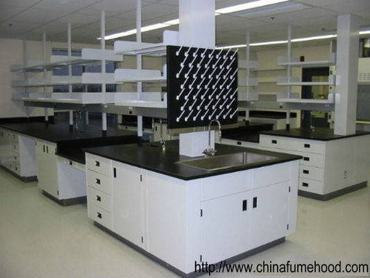 School Biology Steel Lab Furniture , Green Cabinet Door Metal Lab Casework