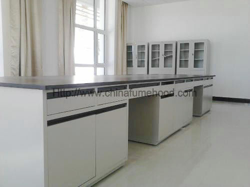 Lab Work Table With Sink Unit For Educational Institutions and Testing Center Steel Lab Furniture