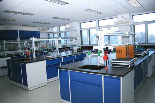 Customized Steel Lab Furniture ,  Laboratory Desk Furniture With Reagent Rack
