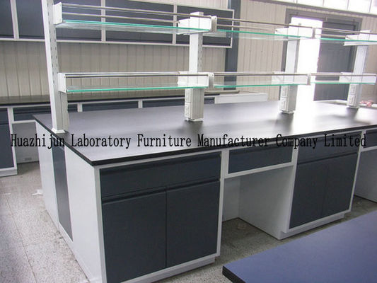 Movable Lab Island Bench 1.0mm Steel Material With Emergency Eyewasher