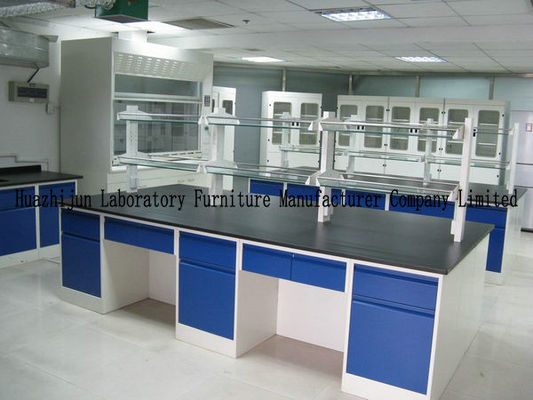 Movable Lab Island Bench 1.0mm Steel Material With Emergency Eyewasher