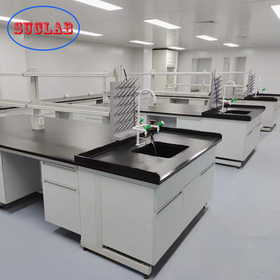 Anti Corrosion Chemistry Lab Workbench Island With Cold Rolled Steel Frame