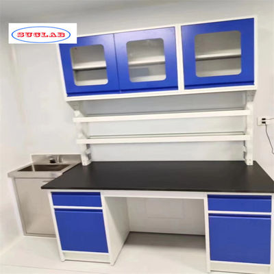 Fast Installation Blue or White Chemistry Lab Furniture  Laboratory Workbench with Sand Blasting