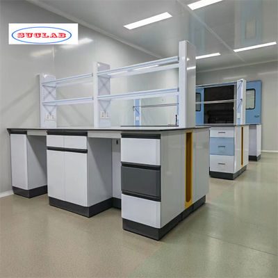 Number of Rails As Drawing Chemistry Lab Bench in Blue Pp Design