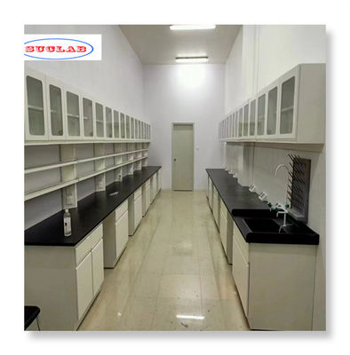 Professional Size White Chemistry Lboaratory Furniture lab wall benches with modern design for exceptional performance