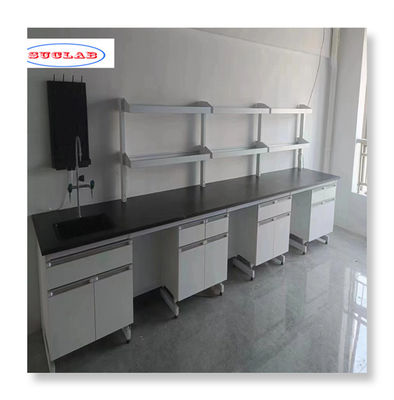 Professional Size White Chemistry Lboaratory Furniture lab wall benches with modern design for exceptional performance