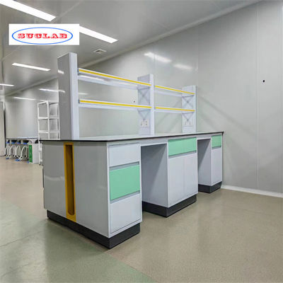 Export Plywood Package Lab Wall Benches Powder Coating For Durability