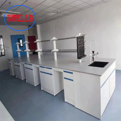 Chemistry Lab Bench Lab Furniture Manufacturers Reagent Racks Cold-Rolled Steel Lab Benches with Adjustable Glass Shelf
