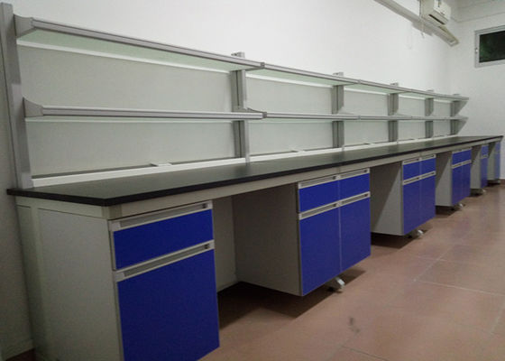 Good price Wooden Lab Bench Furniture Customized Size With Anti Corrosion Handles online