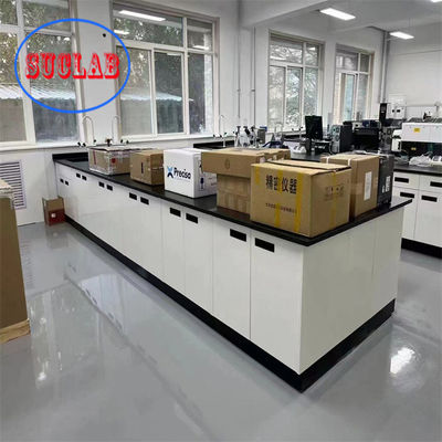 Good price Epoxy Resin  Counter Tops Chemistry Lab Benches with Wooden Base Cabinet online