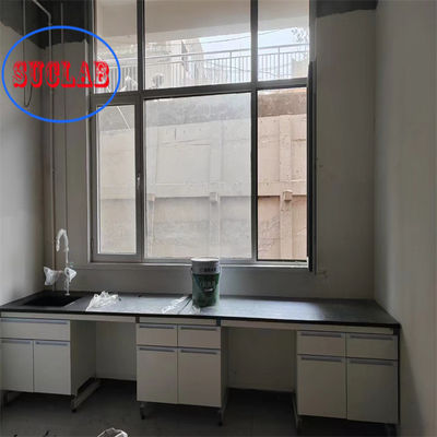 Good price Chemical Resistant Lab Tables Work Benches 1 Shelf Safety Laboratory Furniture online
