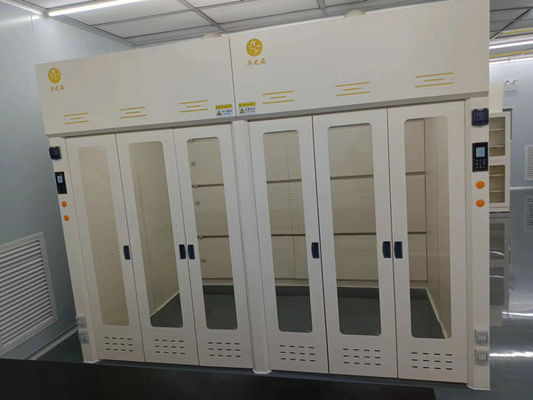 Good price Gray White Laboratory Walk In Fume Hood With Glass Doors For Ventilation Equipment online