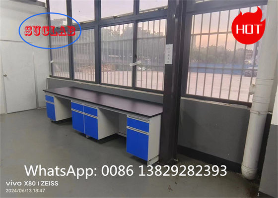 Good price Steel Wood  Chemistry Lab Workbench Laboratory Tables Manufacturers with DTC105 DEG Hinges and Phenolic Resin Worktop online