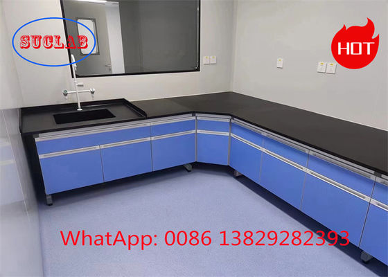 Good price Wood Chemistry Lab Workbenches with Storage And  Fire resistant Chemical resistant Multiple Cabinets online