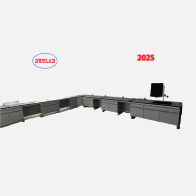 Good price Chemistry Lab Workbench & Chemical Laboratory Bench Suppliers  with Chemical-resistant Laminate Work Surface Multiple Cabinets and Wood Materials online