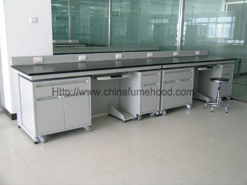 Alkali Resist Laboratory Wall Bench 1.2 Mm Thick Steel Body And Cabinet