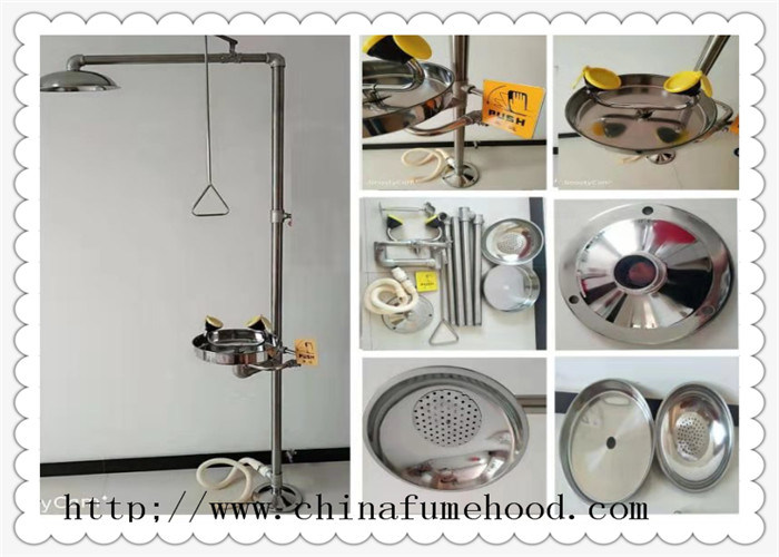 Practical Eye Wash Station With Shower , Stainless Steel Safety Shower In Laboratory