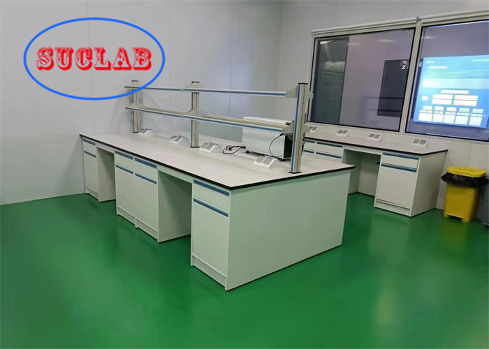 Multi Functional Lab bench Malaysia with Reagent Rack and Splash Proof Box