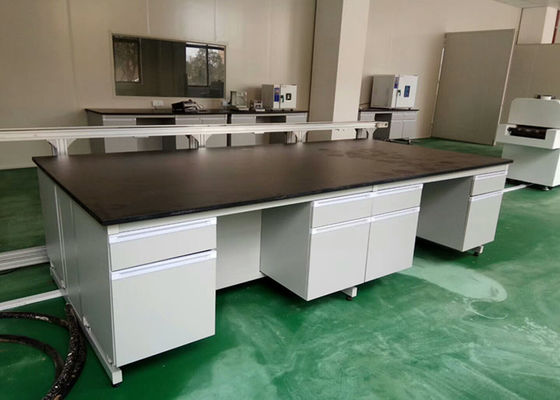 Good price White Wood Lab Workbench Furniture With Steel Frame For High School / Hospital online