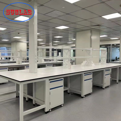 Good price Anti Corrosion Chemistry Lab Workbench Island With Cold Rolled Steel Frame online