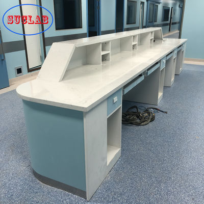 Good price ISO14001 Durable Hospital Lab Furniture , Stone Medical Nursing Station online