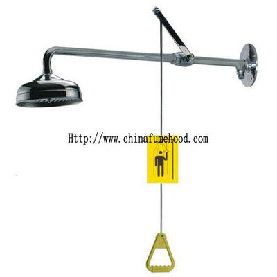 Good price 115L/Min Water Flow Wall Mounted Eyewash Shower Push To Open / Hand Pulling Type online
