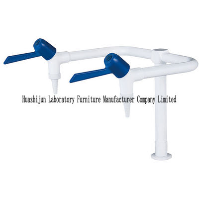Good price Gooseneck Laboratory Sink Taps Double Handle Single Hole Brass Serrated Nozzle online
