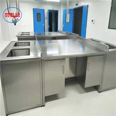 Good price Integral Stainless Steel Lab Bench for Laboratory with As Drawing Cabinets online