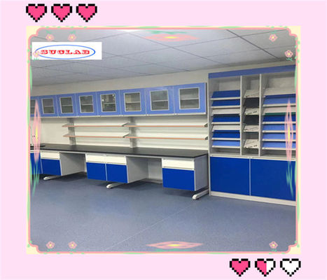 Good price Phenolic Or Epoxy Resin Sheet Top Chemistry Lab Bench Laboratory Workbench with Shelves online