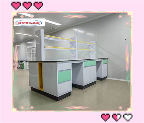 Good price Wood Chemistry Lab Bench laboratory furniture & Fume Hood with Integrated Storage Drawers for Organization online