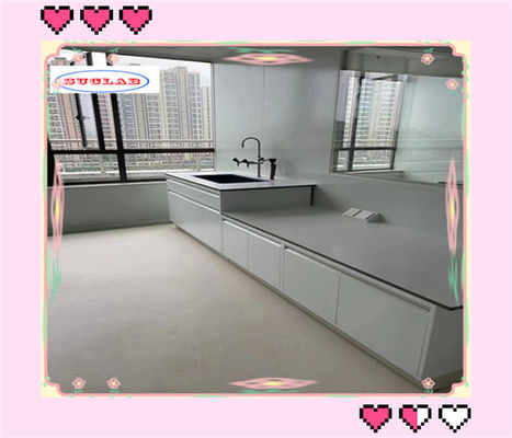Good price Customized Made Chemical Lab Workbenches With Wooden Base Cabinet Epoxy Resin Sink online