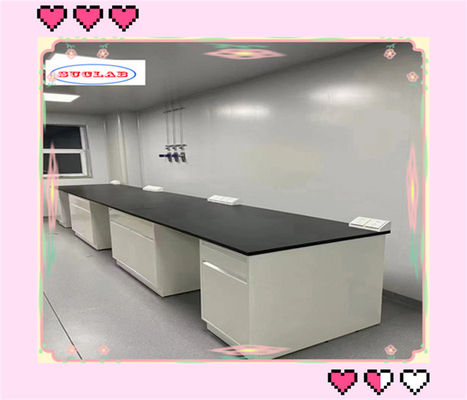 Good price Solid Chemistry Lab Bench With Adjustable Glass Shelf Server Type 12mm Thick Glass Shelf online