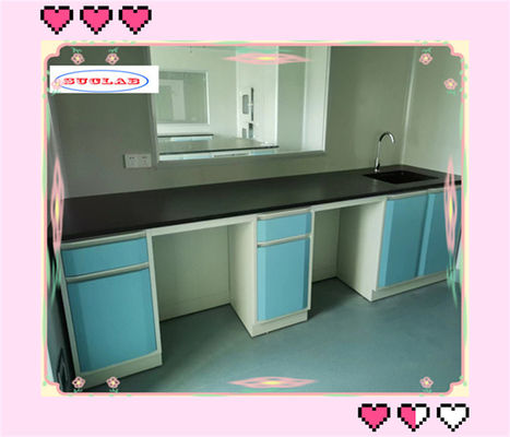 Good price OEM Chemistry Lab Bench Laboratory Workbenches With Insertion Aluminum Alloy Handle Steel Structure online