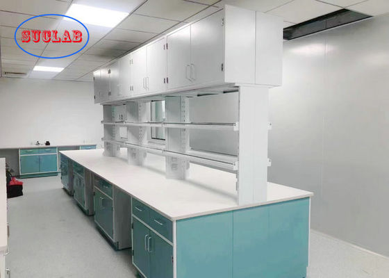 Good price Dark Green Lab Island Bench With White Ceramic Countertop In Research Institute online