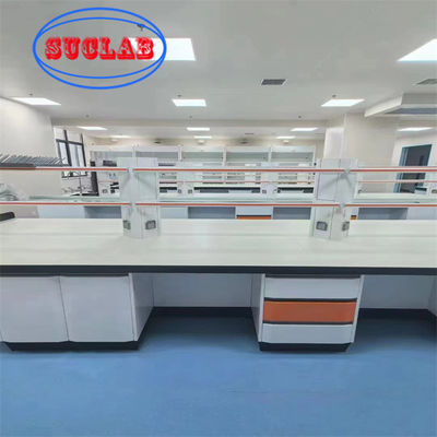 Good price Custom Chemistry Lab Bench With Ceramic Sink Epoxy Resin Top Insertion Aluminum Alloy Handle online