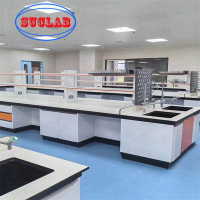 Good price Modern Chemistry Lab Bench Factories With Customizable Colors Adjustable Glass Shelf Materials online