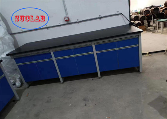 Good price Chemistry Lab Workbench Multiple Cabinets Lab Wall Bench With Fire Resistant Chemical Resistant Work Surface online