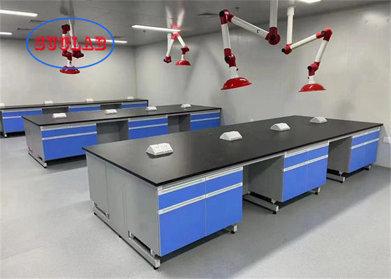 Good price Phenolic Resin Chemistry Lab Workbench Laboratory Island Bench With Sink With Chemical Resistant Laminate Work Surface online
